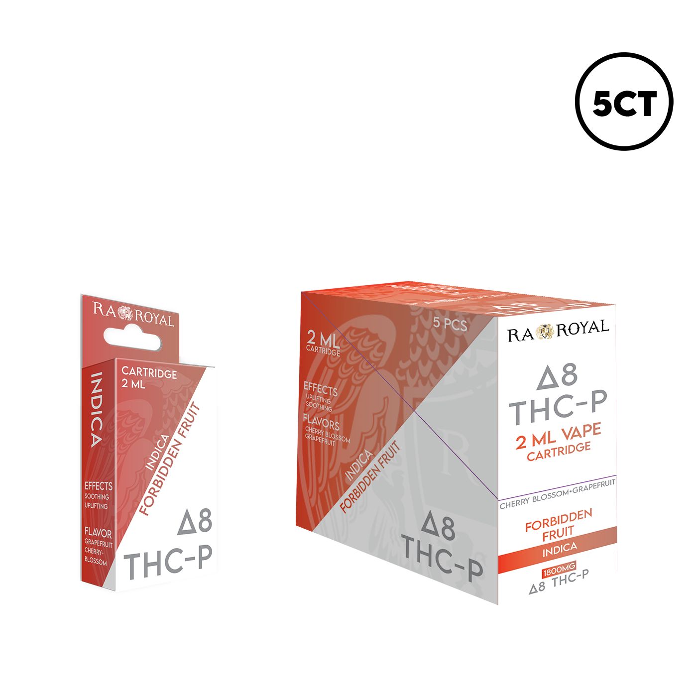 D8+THCP 2ML CARTRIDGE - 5CT DISPLAY, FLAVOR: FORBIDDEN FRUIT