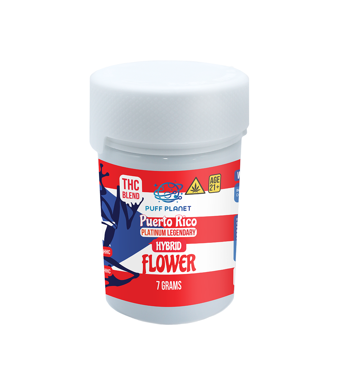 PUFF PLANET THC BLEND 7G FLOWER, FLAVOR: PR PLATINUM LEGENDARY (HYBRID)