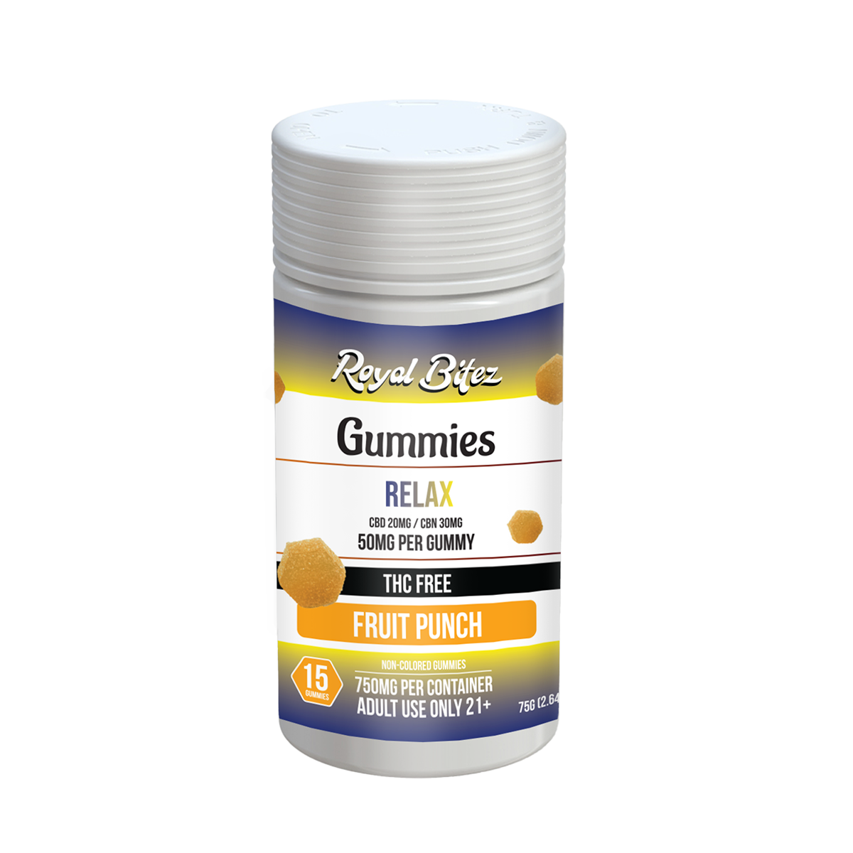 ROYAL BITEZ RELAX 15CT GUMMY, FLAVOR: FRUIT PUNCH