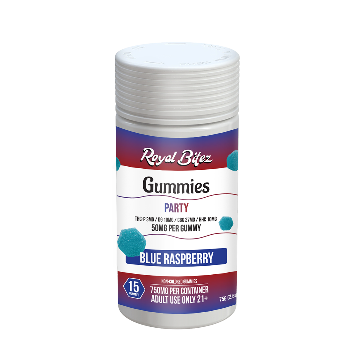 ROYAL BITEZ PARTY 15CT GUMMY, FLAVOR: BLUE RASPBERRY