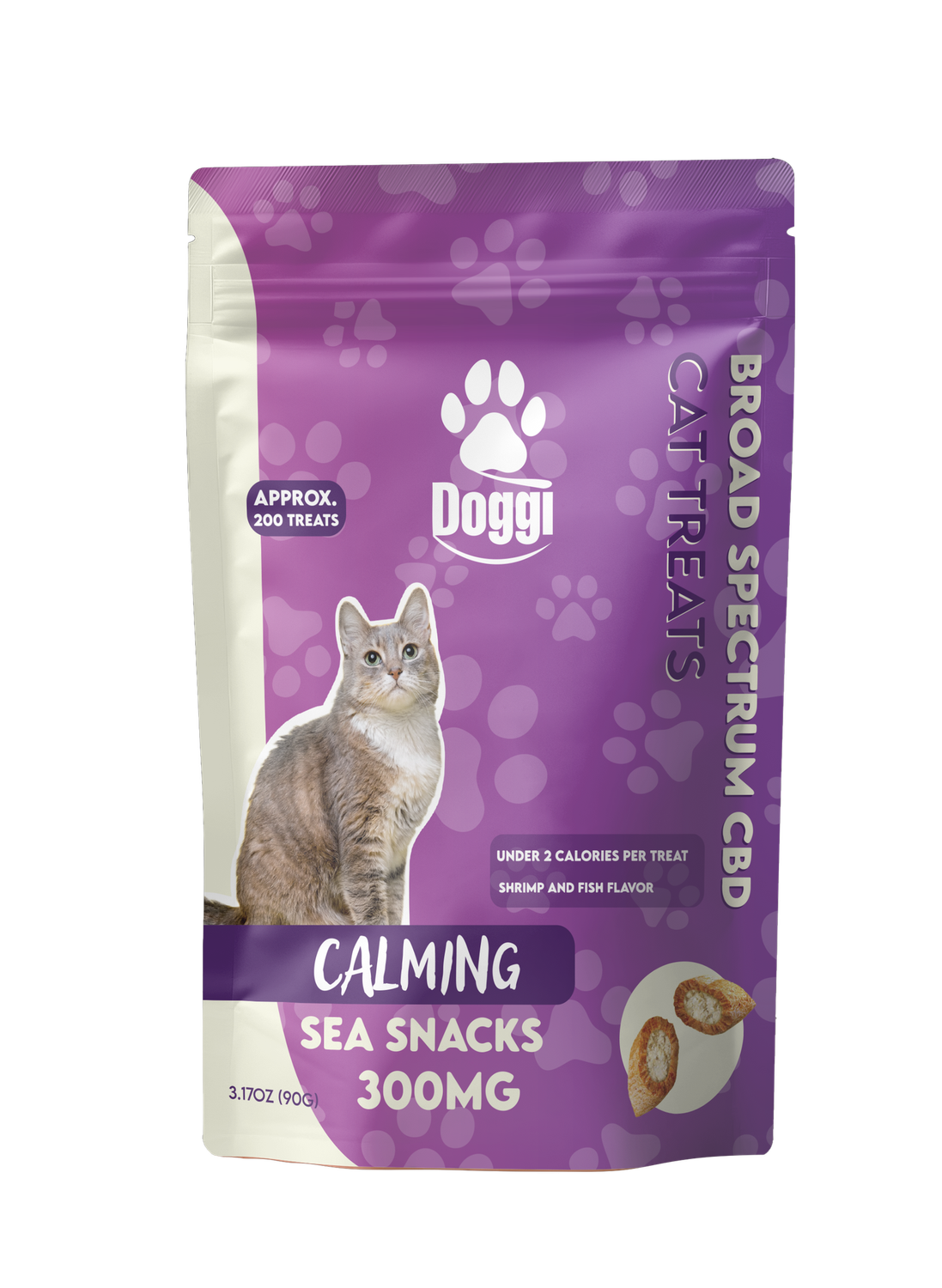 DOGGI CBD CAT TREATS, FLAVOR: SEA SNACKS