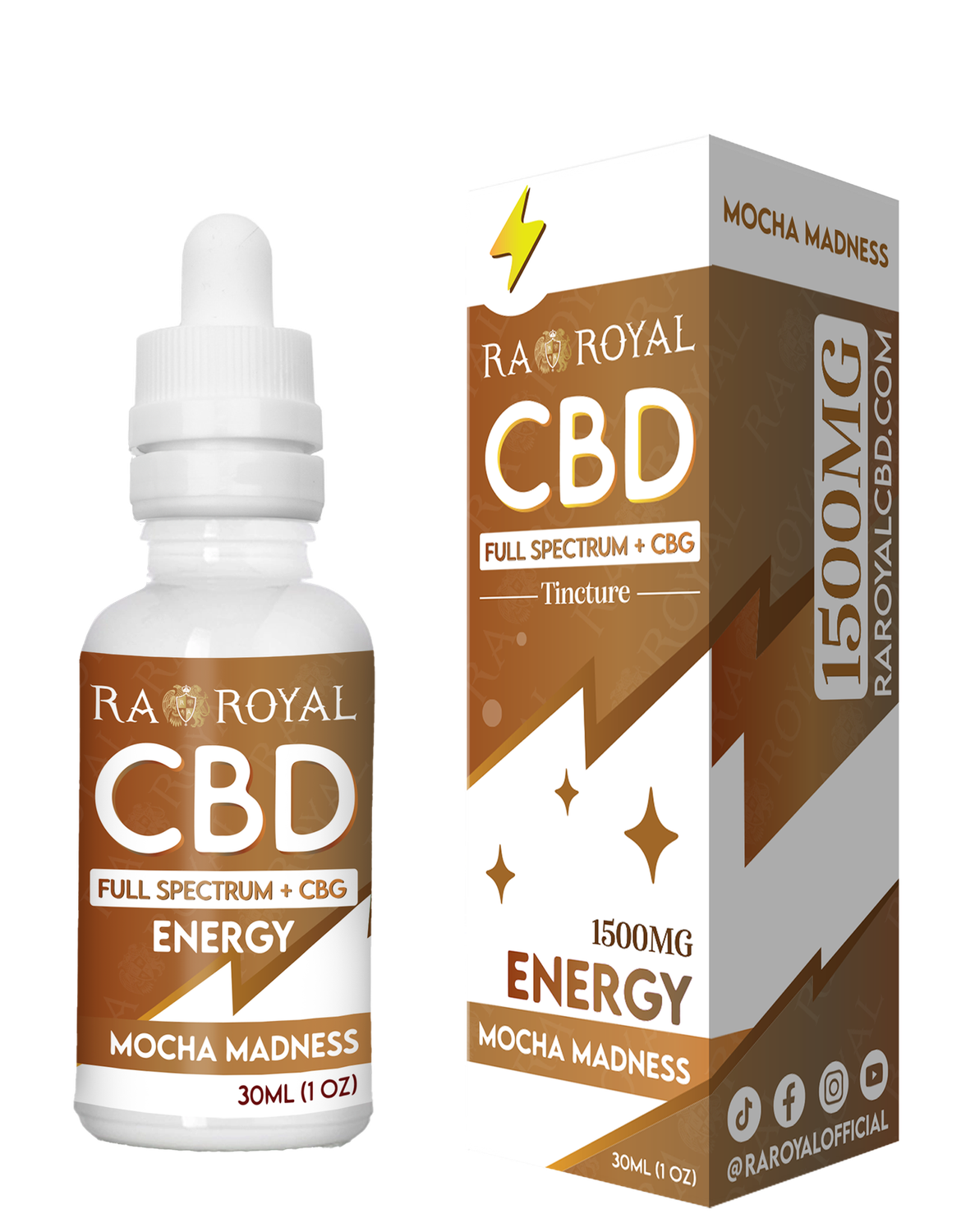 CBD BLEND 1500MG ENERGY TINCTURE, FLAVOR: MOCHA MADNESS