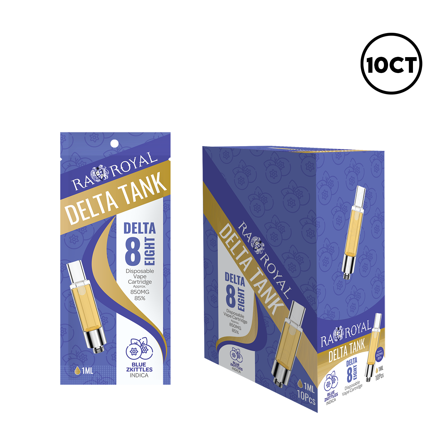 D8 1ML CARTRIDGE - 10CT DISPLAY, FLAVOR: BLUE ZKITTLES