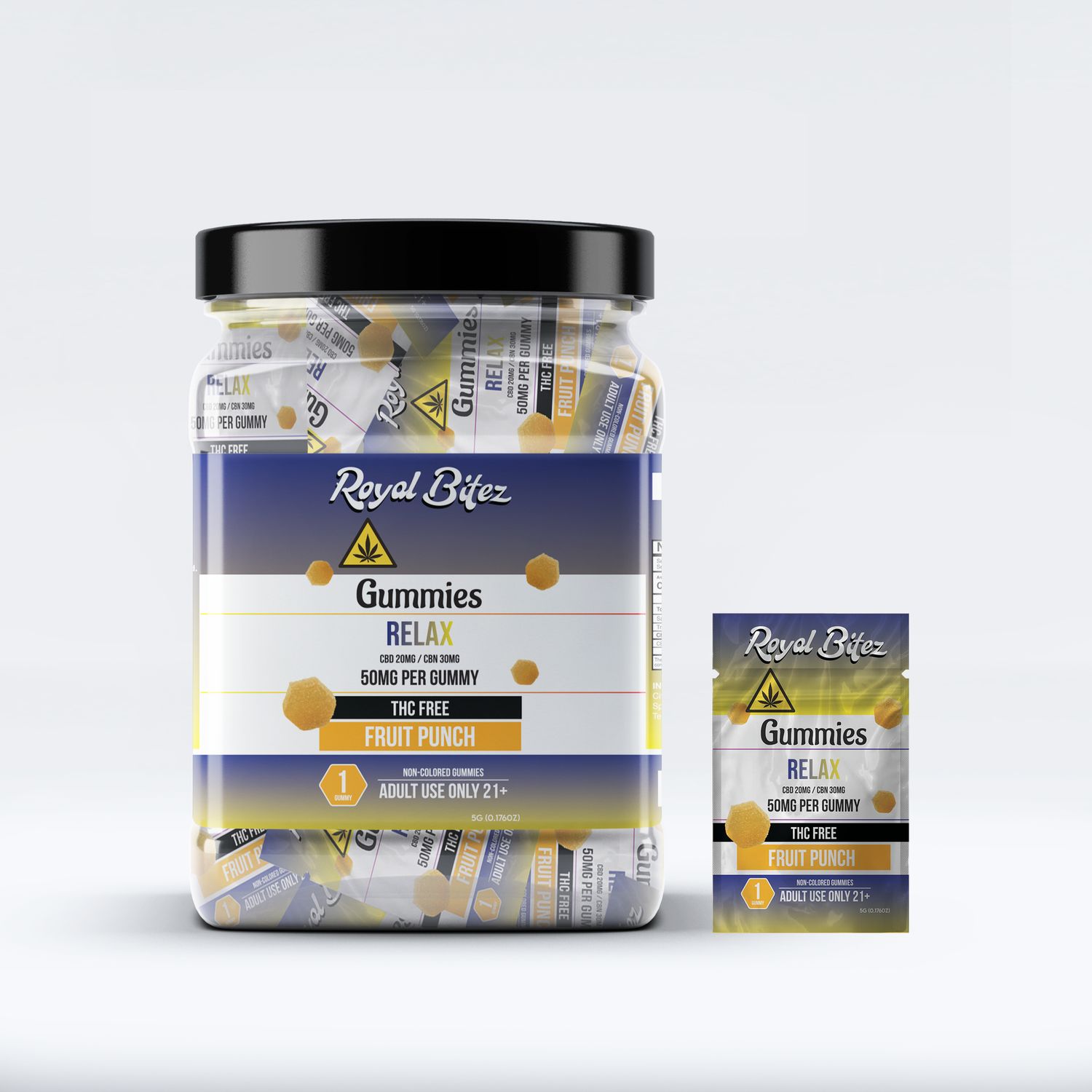 ROYAL BITEZ RELAX 27CT SINGLE GUMMY, FLAVOR: FRUIT PUNCH