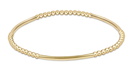 Bliss Bar Gold Pattern 2.5mm Bead Bracelet - Gold