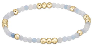 Worthy Pattern 3mm Bead Bracelet - Aquamarine
