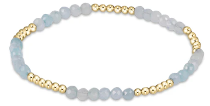 Blissful Pattern 2.5mm Bead Bracelet - Aquamarine