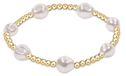 Admire Gold 3mm Bead Bracelet - Pearl
