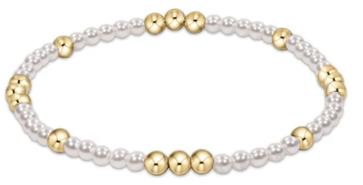 Worthy Pattern 3mm Bead Bracelet - Pearl
