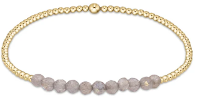 Gold Bliss 2mm Bead Bracelet - Labradorite