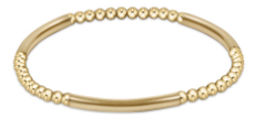 Bliss Bar Gold Pattern 3mm Bead Bracelet - Gold