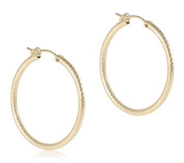 Round Gold 1.25&quot; Hoop - Textured