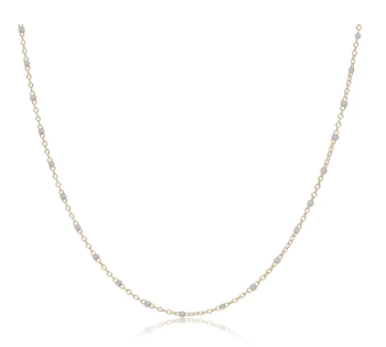 17&quot; Choker Simplicity Chain Gold - 2mm Pearl