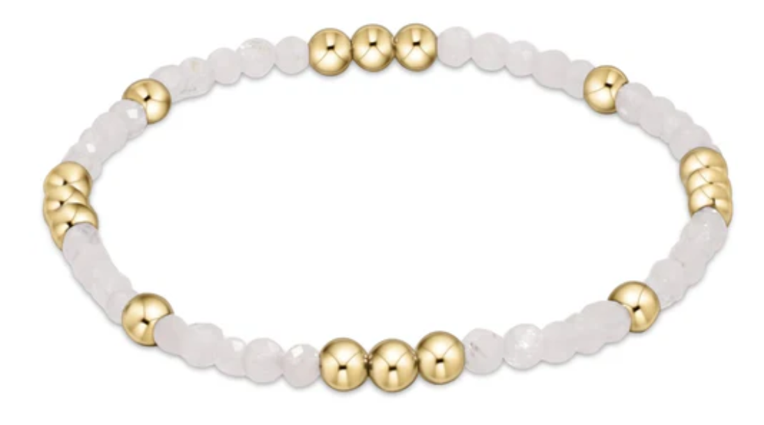 Worthy Pattern 3mm Bead Bracelet - Moonstone