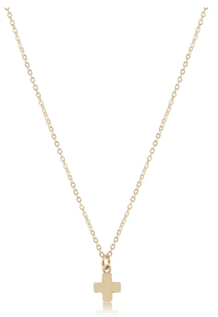 16&quot; Necklace Gold - Signature Cross Small Gold Charm