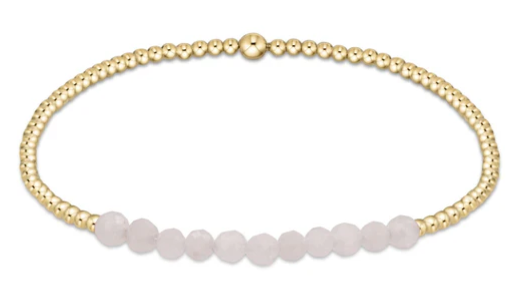 Gold Bliss 2mm Bead Bracelet - Moonstone