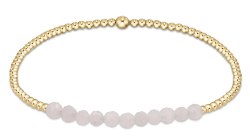 Gold Bliss 2mm Bead Bracelet - Moonstone