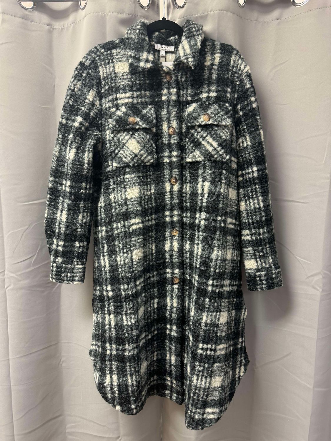 #5 Long Plaid Shacket Black