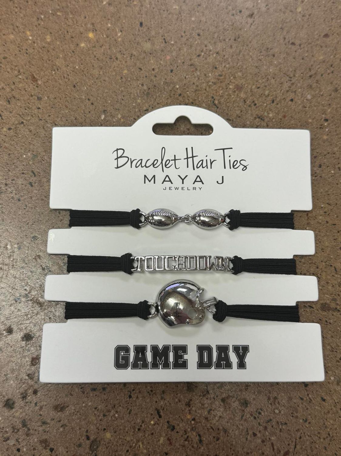 Maya J Bracelet Hair Ties- Gameday Silver