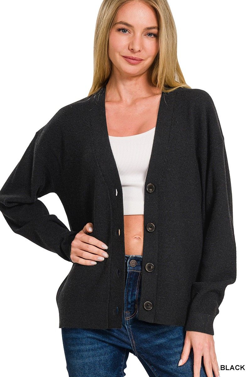 Viscose Sweater Cardi, Color: Black, Size: Small