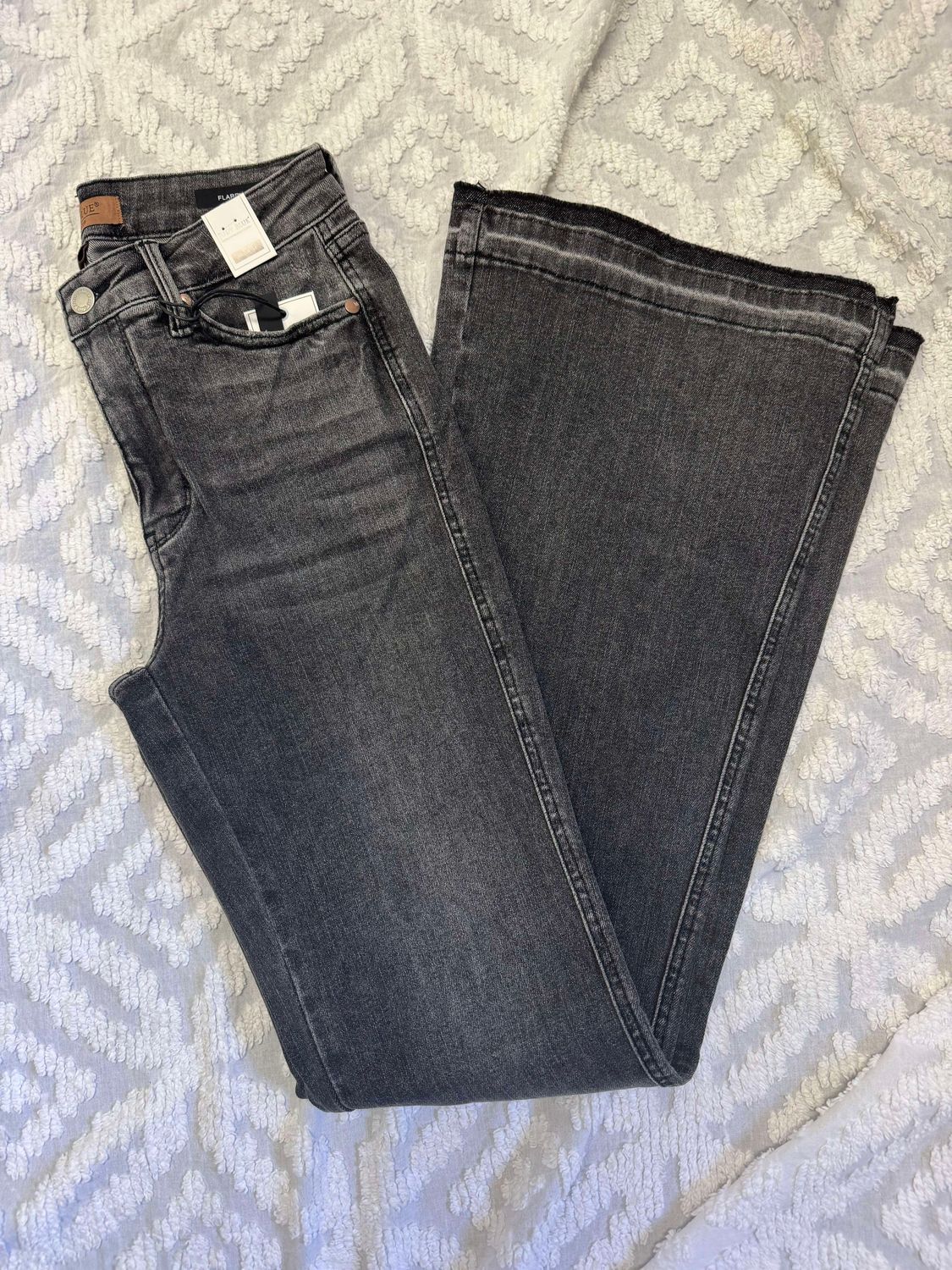 MR TC Washed Gray Release Hem Flare (88880)