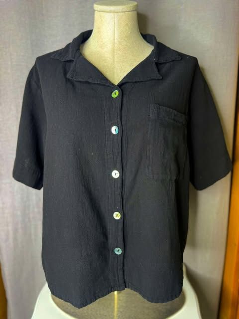 Crush Black Button Up