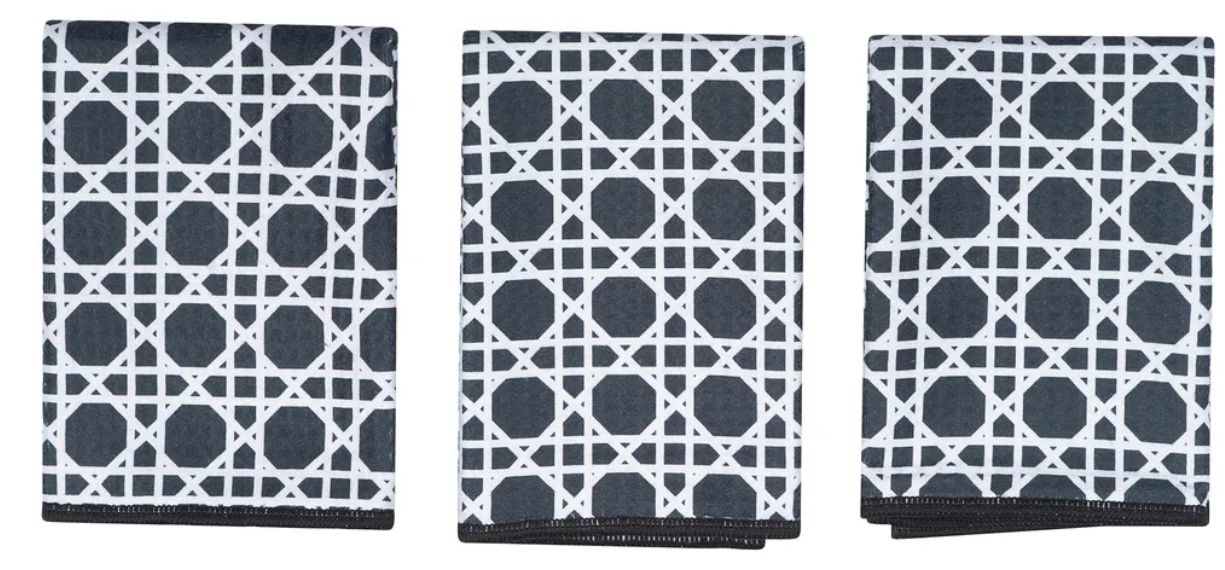 Mighty Mini Towel (Set of 3), Color: Caning- Black