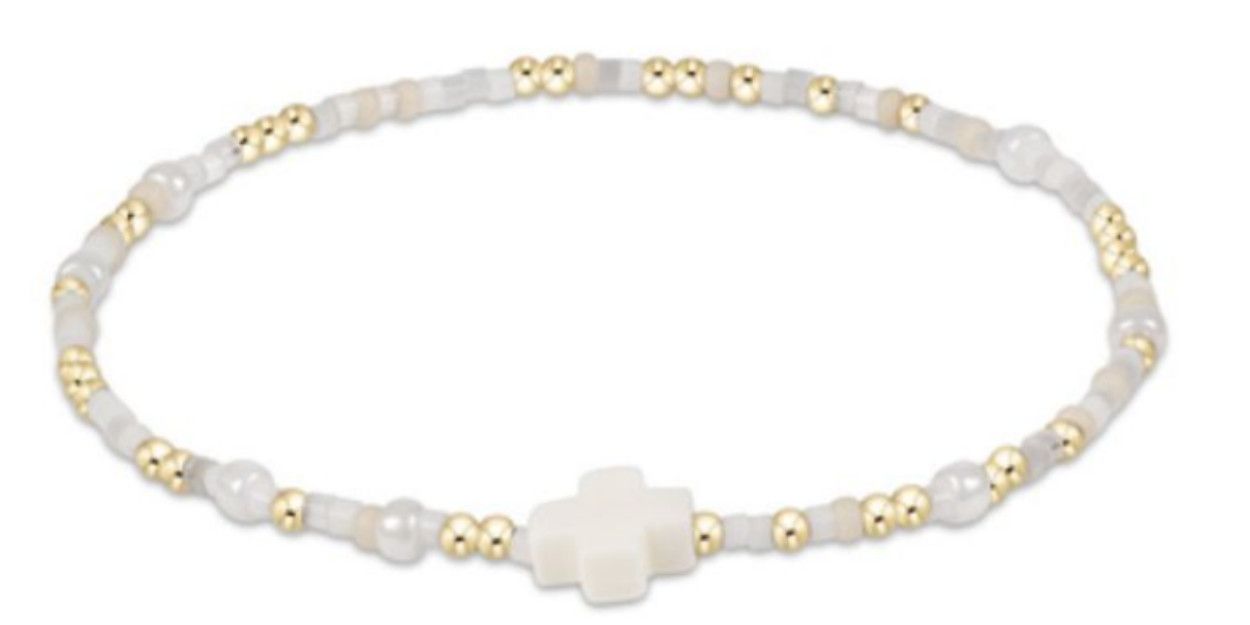 Hope Unwritten Signature Cross Bracelet - Call Me On My Shellphone