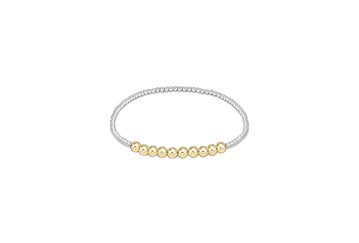 Classic Beaded Bliss 2mm Bead Bracelet - 4mm - Mixed Metal