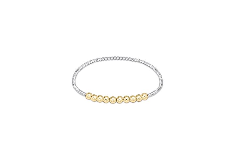 Classic Beaded Bliss 2mm Bead Bracelet - 4mm - Mixed Metal