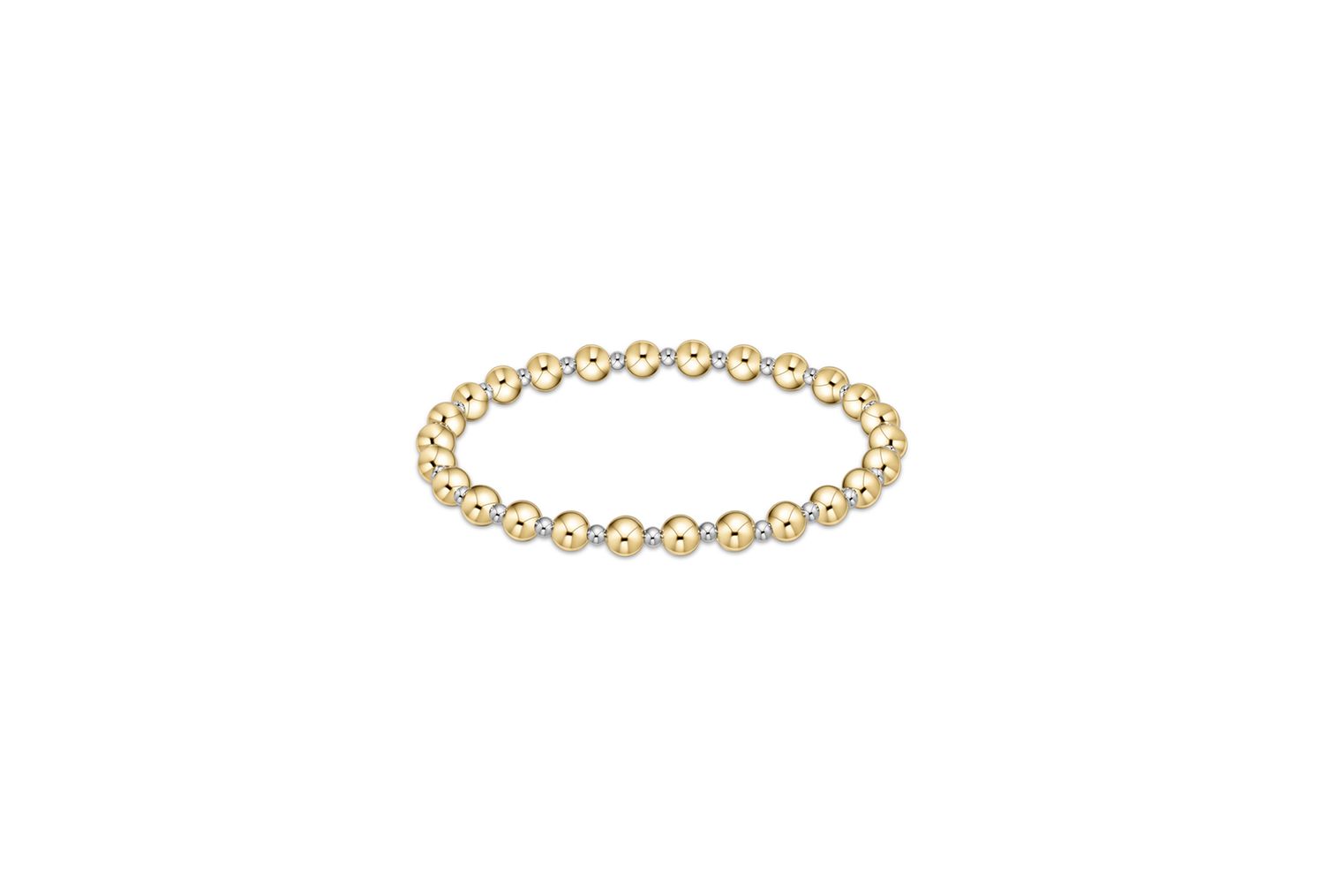 Classic Grateful Pattern 5mm Bead Bracelet - Mixed Metal