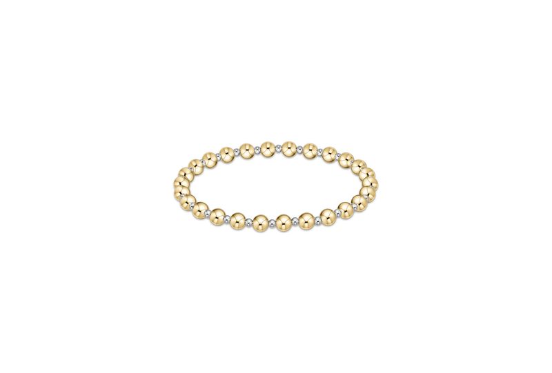 Classic Grateful Pattern 5mm Bead Bracelet - Mixed Metal