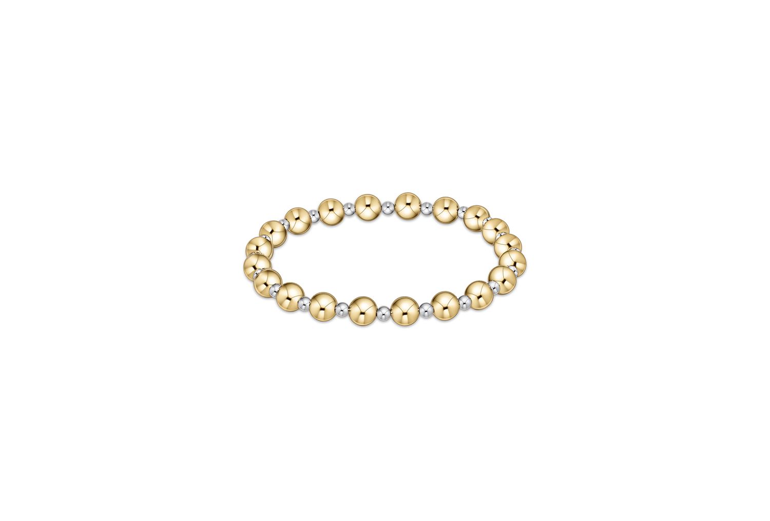 Classic Grateful Pattern 6mm Bead Bracelet - Mixed Metal