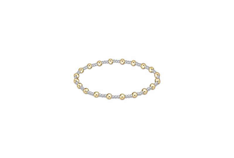 Classic Sincerity Pattern 4mm Bead Bracelet - Mixed Metal