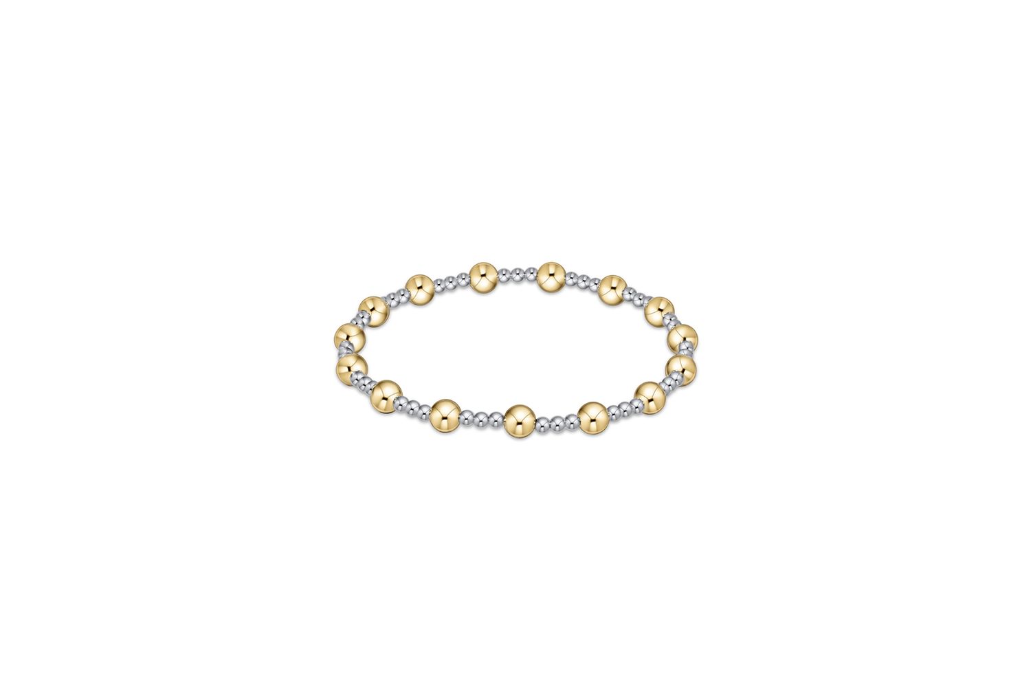 Classic Sincerity Pattern 5mm Bead Bracelet - Mixed Metal