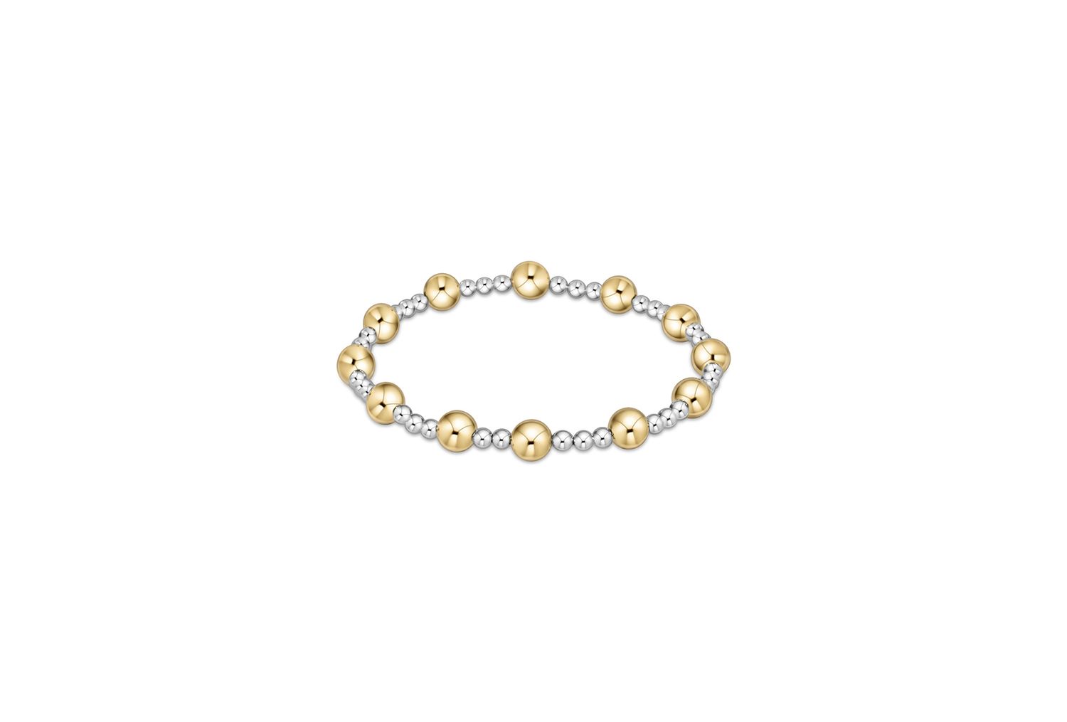 Classic Sincerity Pattern 6mm Bead Bracelet - Mixed Metal