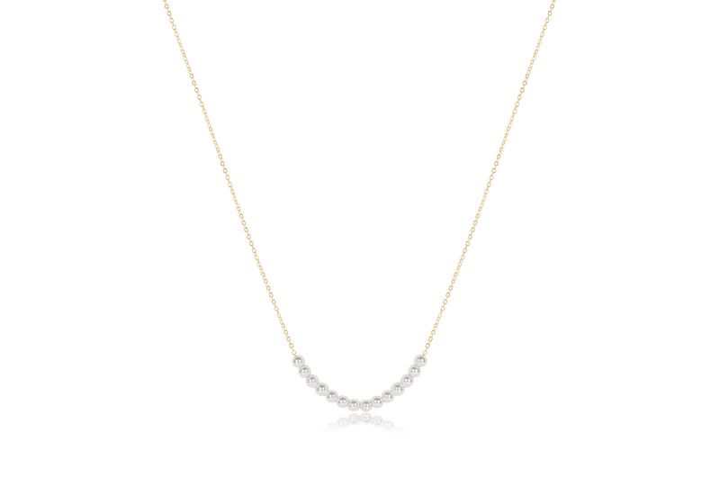 16&quot; Necklace Gold - Classic Beaded Bliss - 4mm Pearl