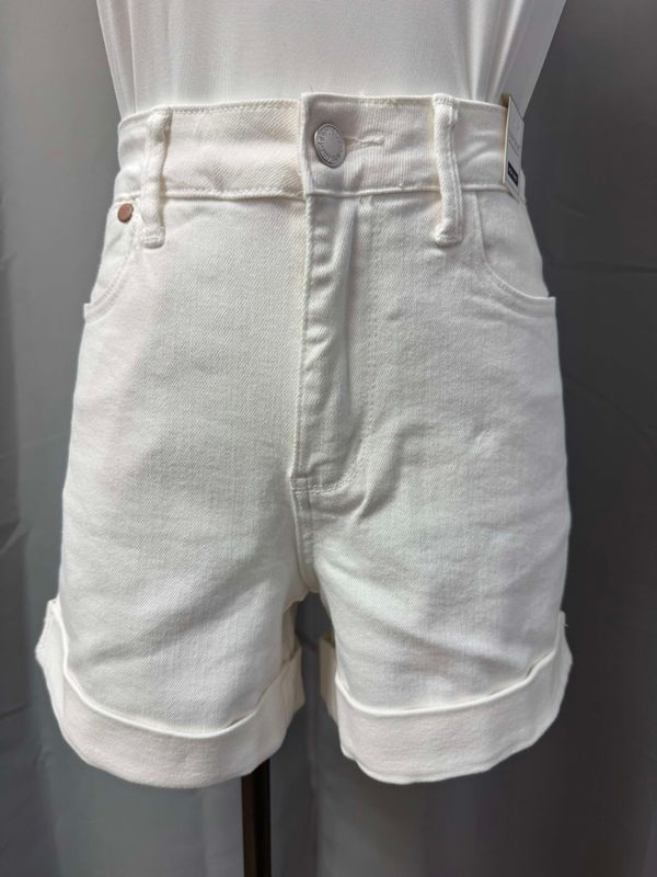 HW Double Roll Cuff White Shorts (150305)
