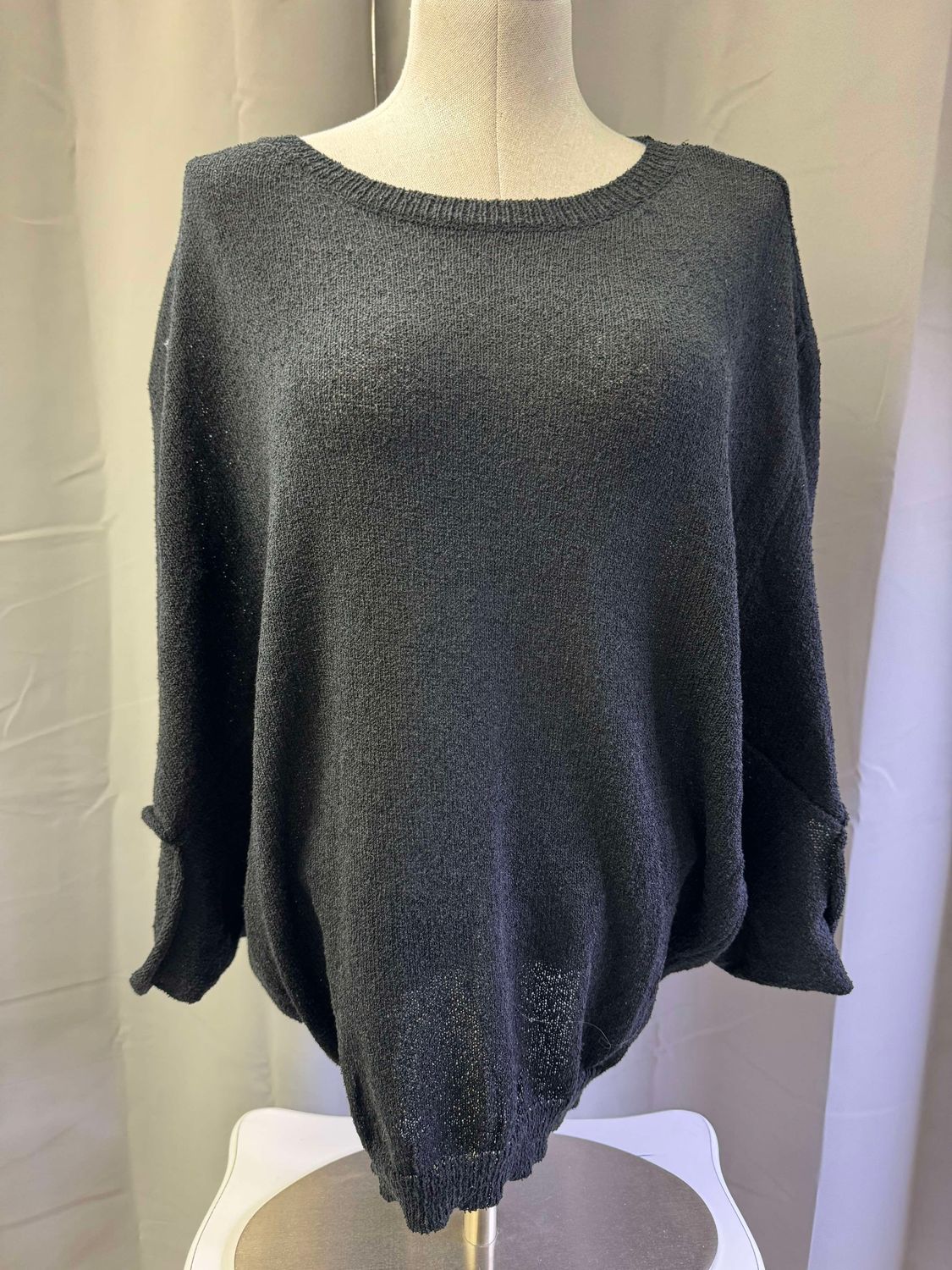 Black Dolman Slvs Oversized Knit Sweater