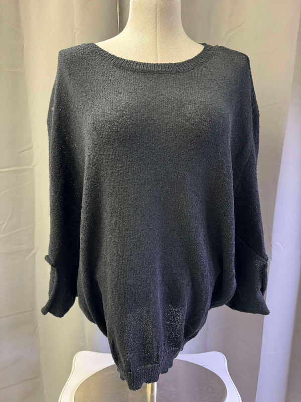 Black Dolman Slvs Oversized Knit Sweater