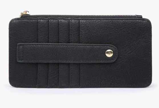 Saige Vegan Wallet, Color: Black