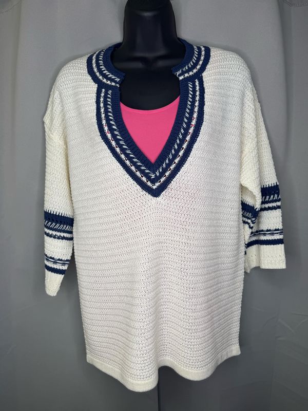 Nautical V-Neck Sweater