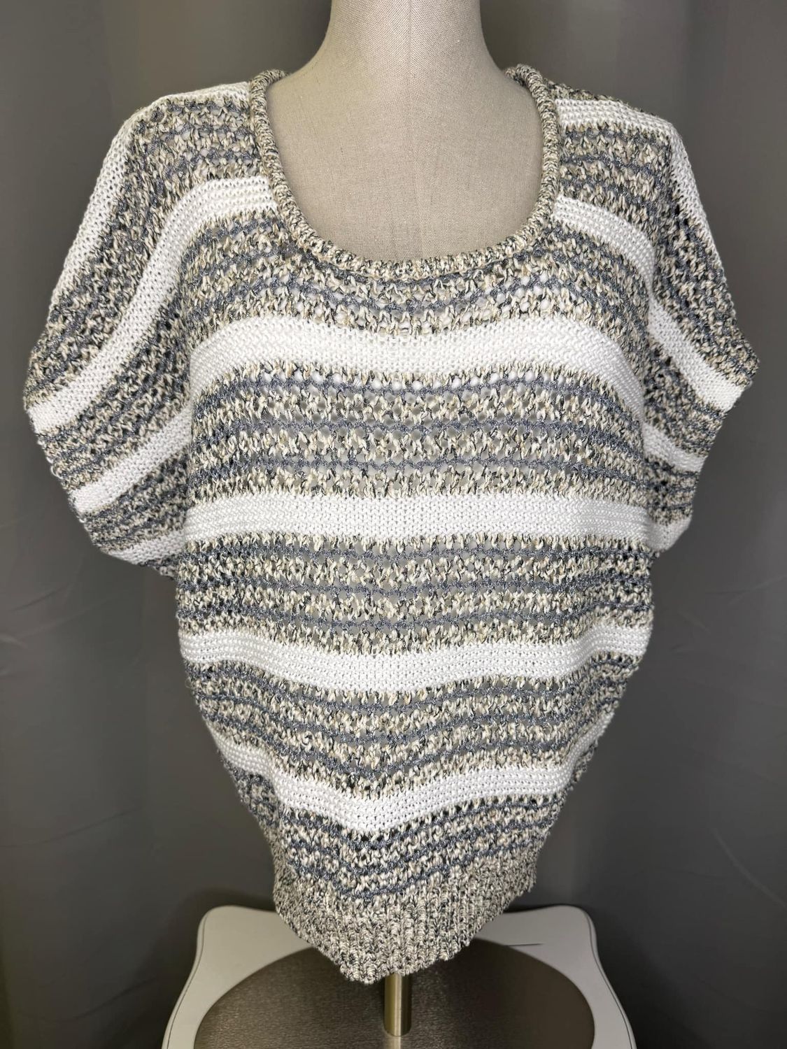 Striped Sweater w/ Metallic Thread