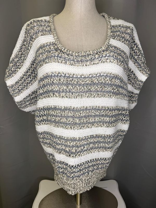 Striped Sweater w/ Metallic Thread