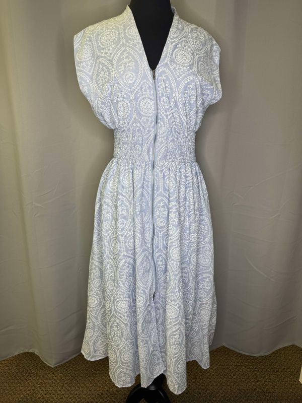 DS Smocked Waist Zip Eyelet Midi w/ Pockets 