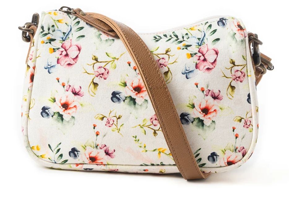 Cottage Rose Crossbody Bag, Color: Off White