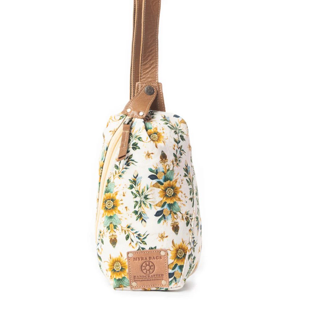 Oasis Blooms Fanny Back Bag in Brown &amp; White