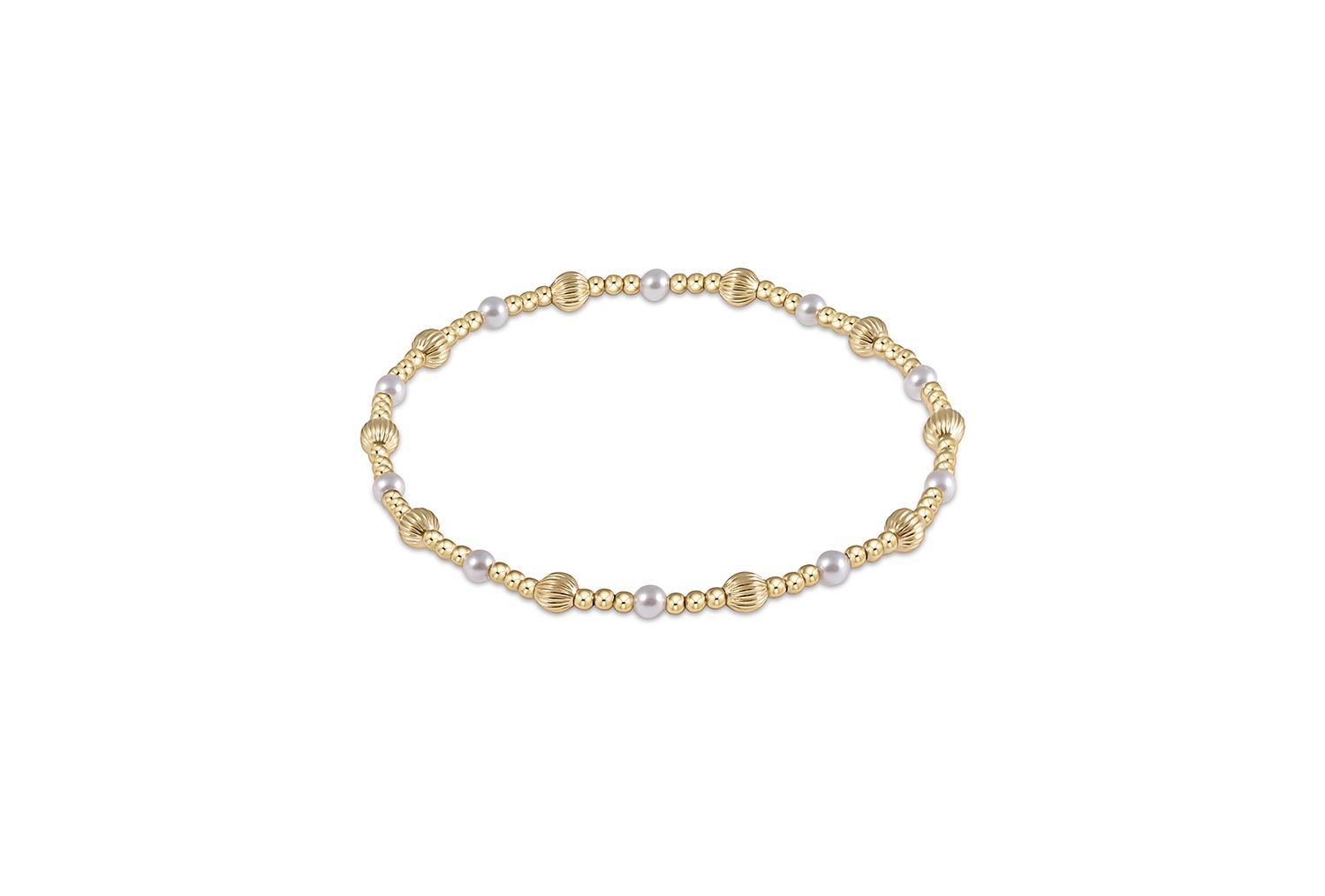 Dignity Sincerity Pattern 4mm Bead Bracelet - Pearl