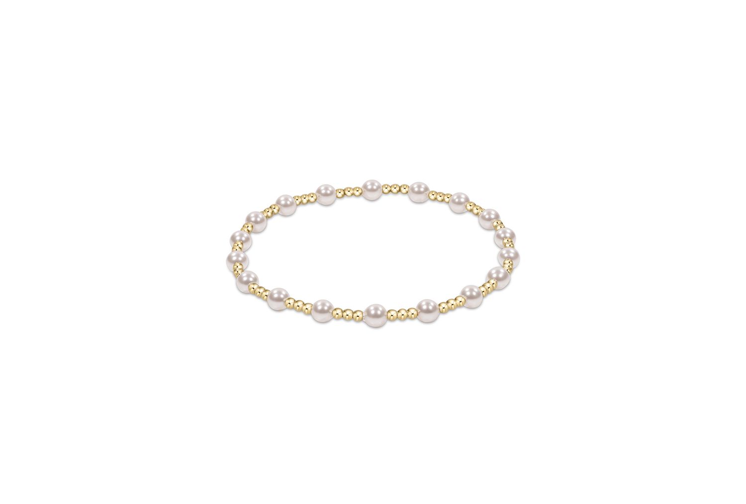 Classic Sincerity Pattern 4mm Bead Bracelet - Pearl