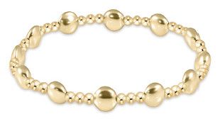 Honesty Gold Sincerity Pattern 6mm Bead Bracelet